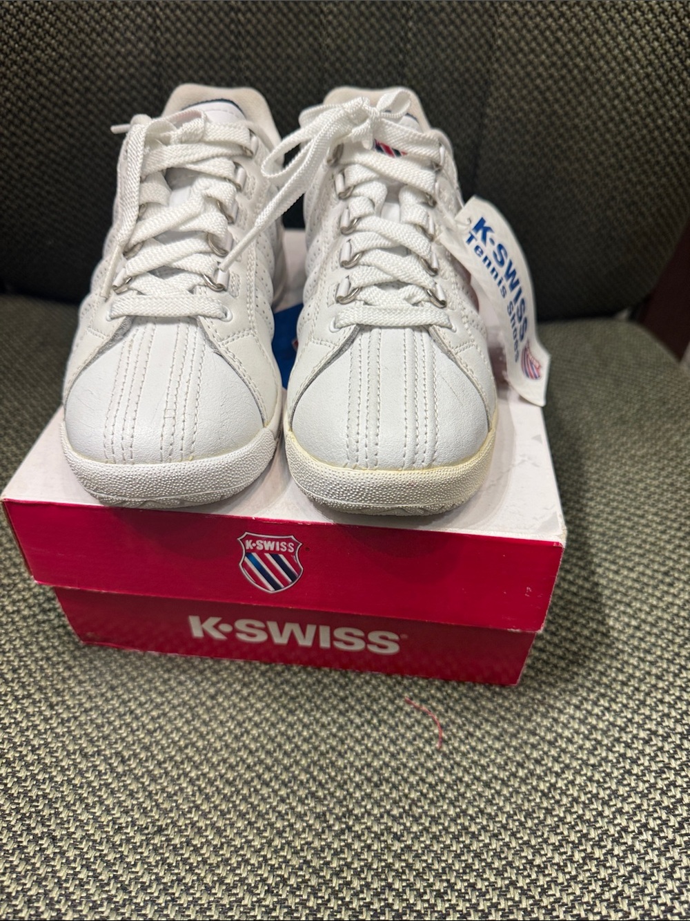 K-Swiss Kids White Lace-Up Sneakers